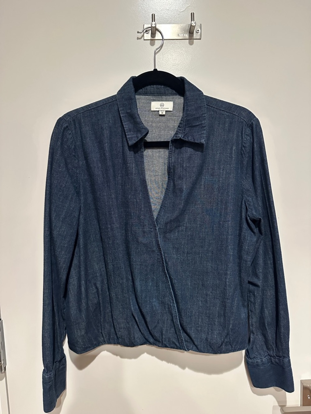 Ag Adriano Goldschmied Dark Blue Denim-Style Shirt